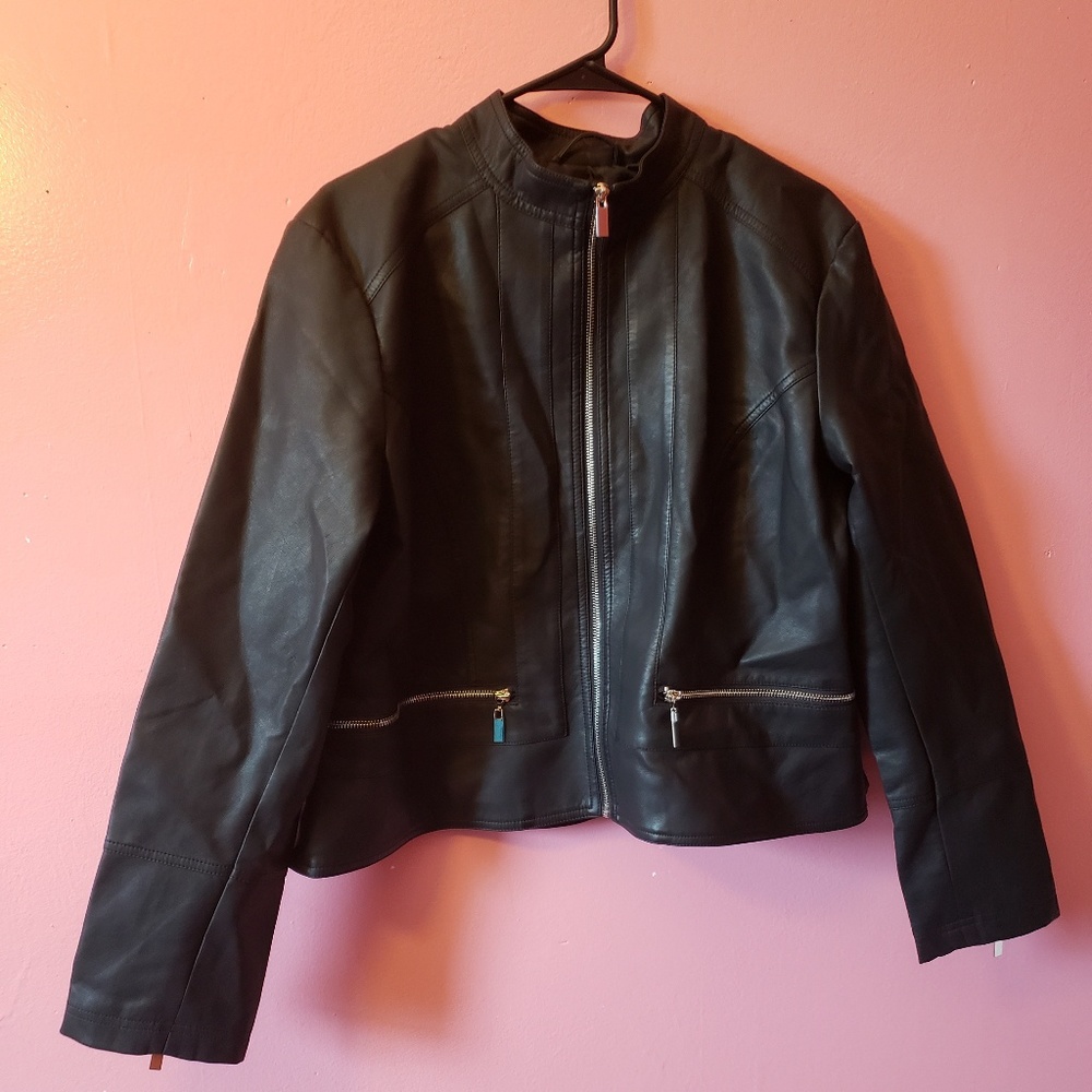 NY&C Black Faux Leather Jacket